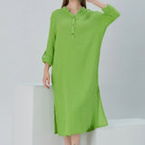 Essentials Buttoned Comfort Fit Maxi Dress - Green