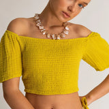 Begonville Sets Ava Crop Top & Skirt Cotton Set - Yellow