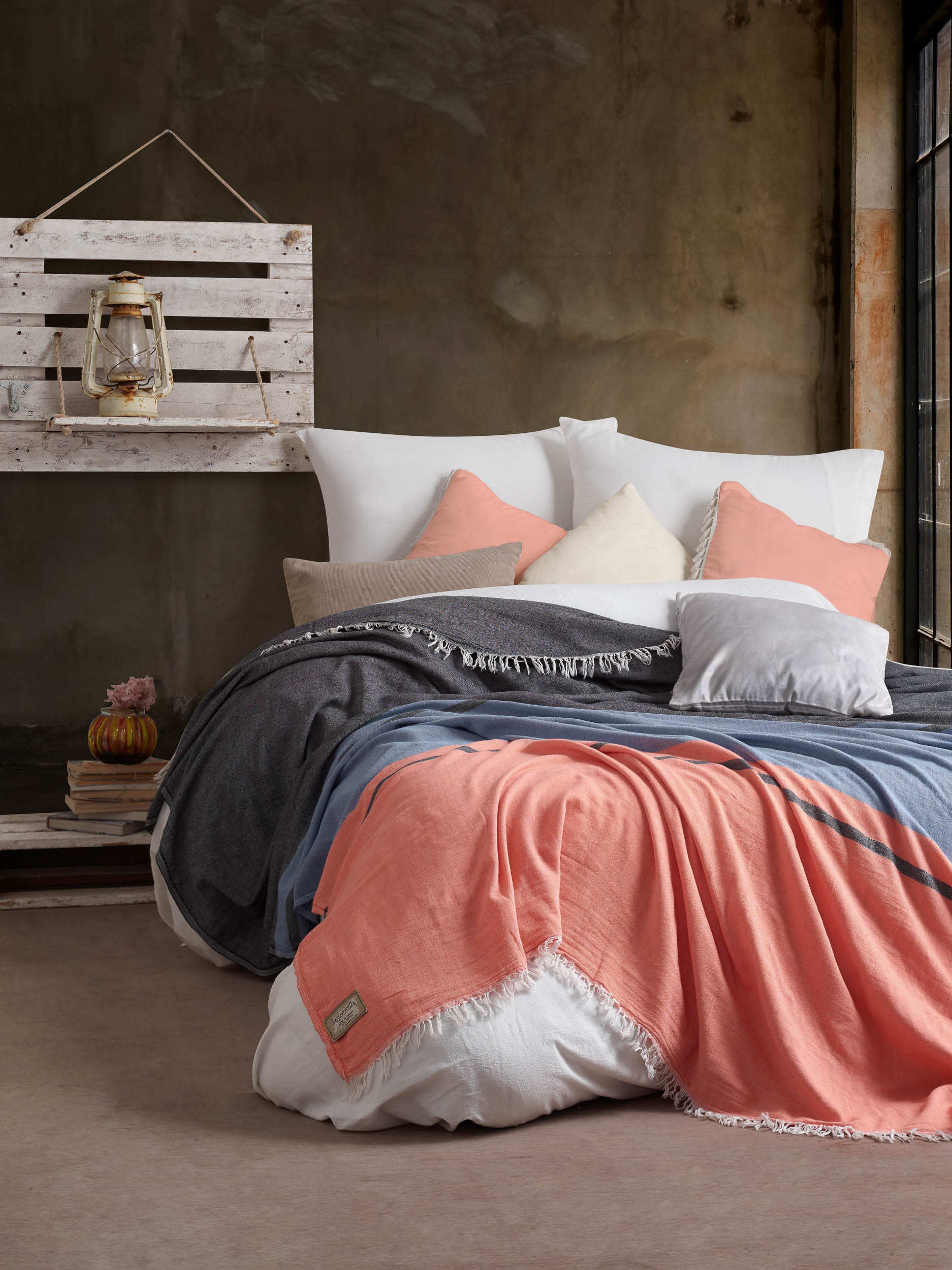 Ranger Cotton Bed Blanket Red Begonville