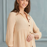 Begonville Shirt Dress Maya Cotton Shirt Dress - Sand