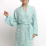 Paisley Cotton Robe - Turquoise