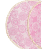 Lace Bamboo Round Towel - Pink