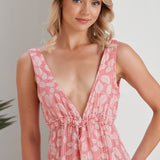 Lucy Cinched Waist Flowy Dress - Pink