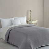 Begonville Bedspread Cloudy 4-Ply Cotton Blanket - Grey