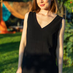 Balia Open-Back Hemp Blend Dress - Black