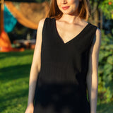 Balia Open-Back Hemp Blend Dress - Black