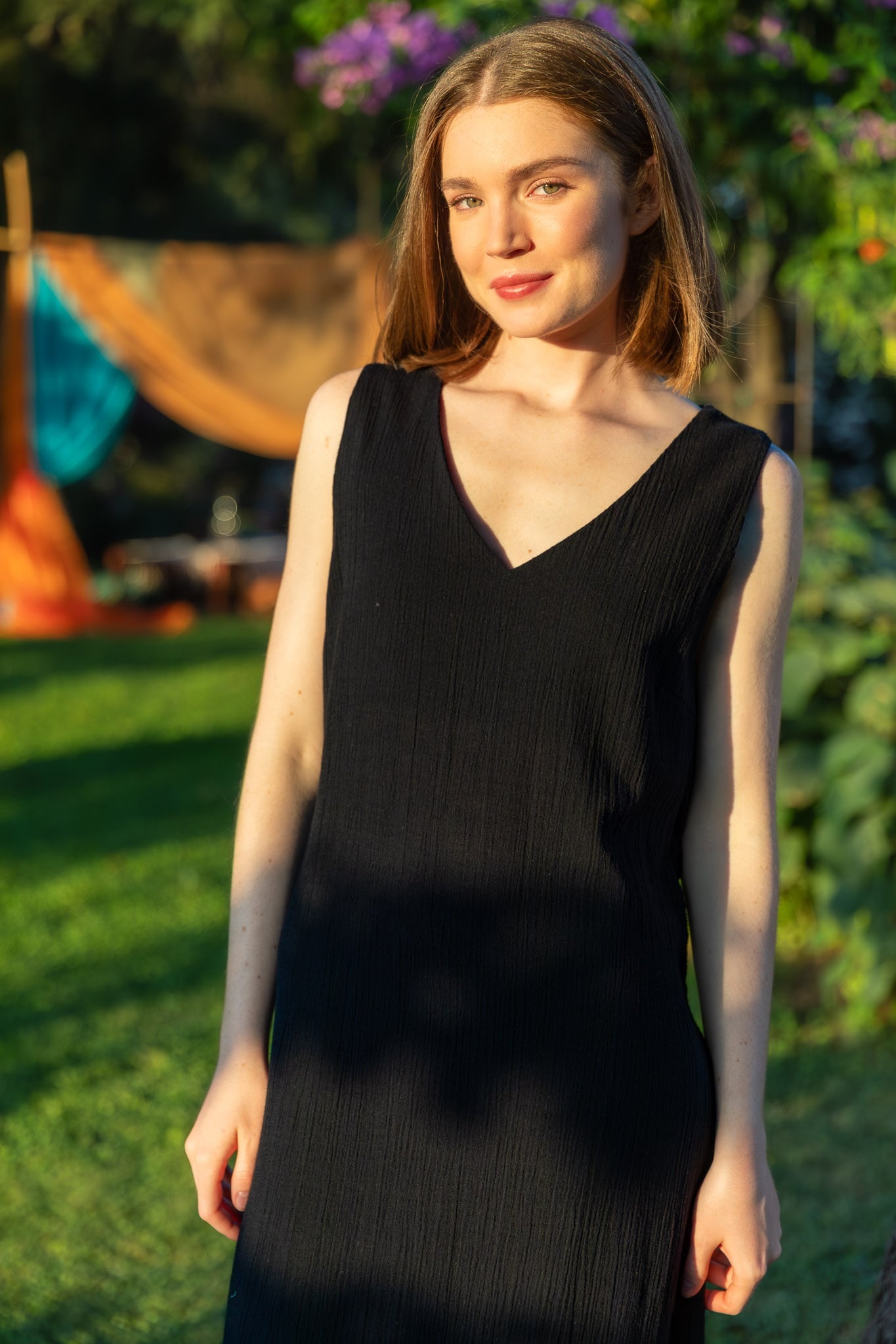 Balia Open-Back Hemp Blend Dress - Black