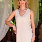 Balia Open-Back Hemp Blend Dress - Ecru
