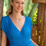 Frankie Smocked Oversized Maxi Dress - Blue