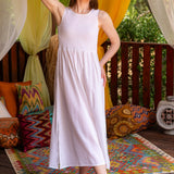 Maelle Smocked Maxi Dress - White