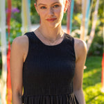 Maelle Smocked Maxi Dress - Black