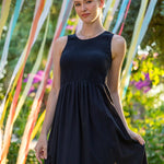 Maelle Smocked Maxi Dress - Black