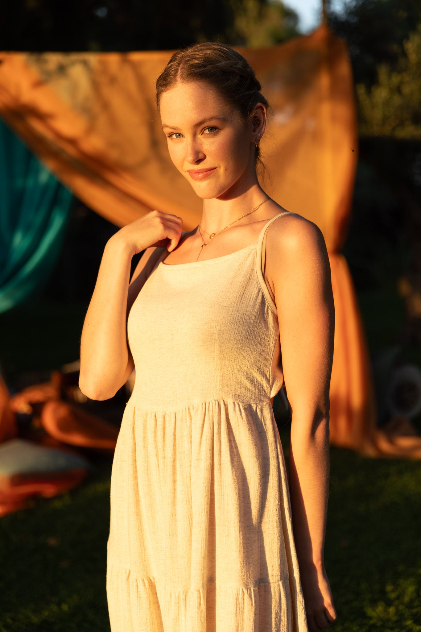 Nino Bow-Back Hemp Blend Dress - Ecru