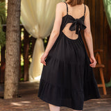 Nino Bow-Back Hemp Blend Dress - Black