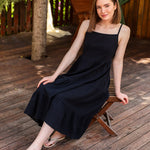 Nino Bow-Back Hemp Blend Dress - Black