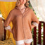 Sage Unisex Muslin Shirt - Terra Cotta