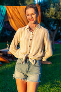 Sage Unisex Muslin Shirt - Ecru