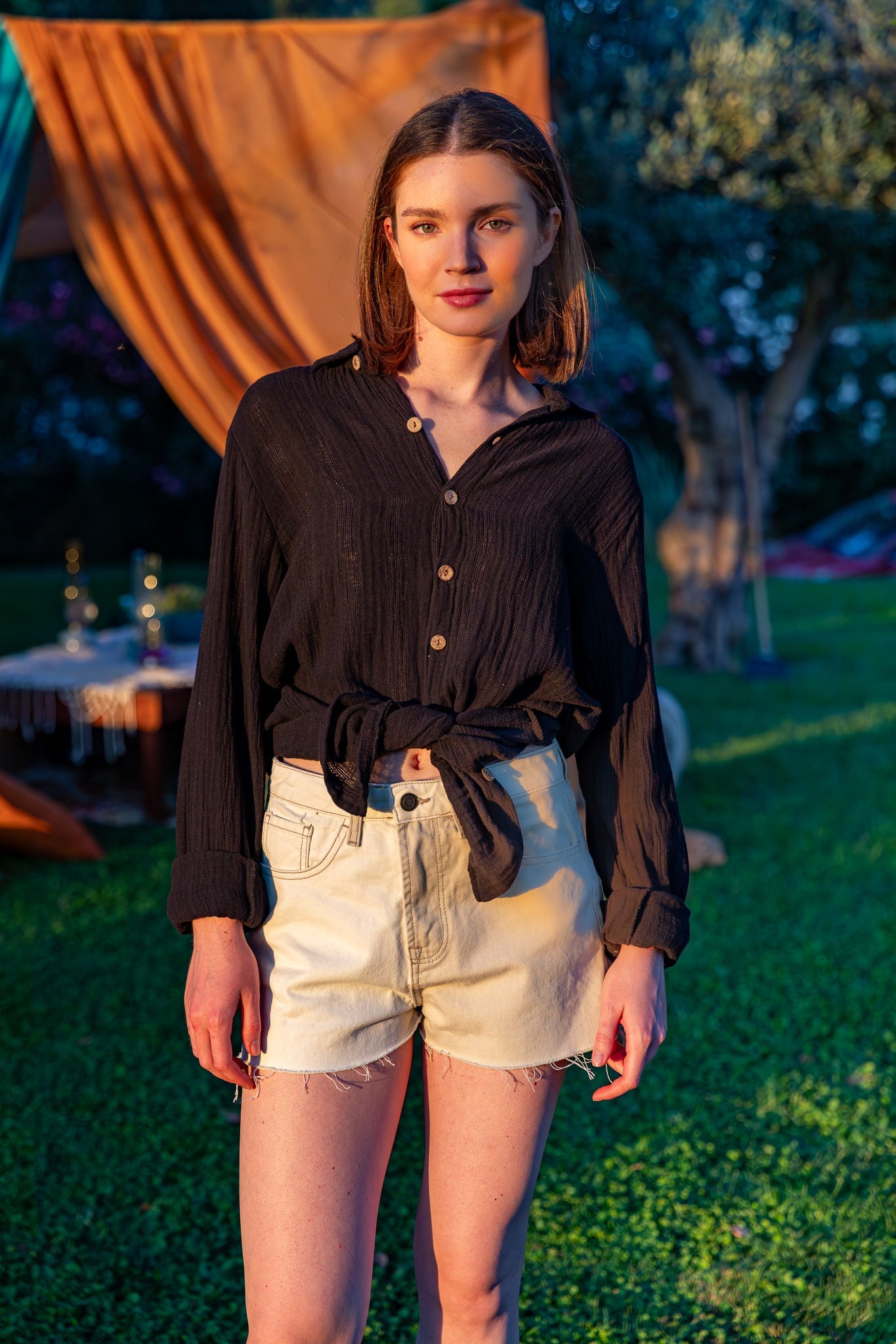 Sage Unisex Muslin Shirt - Black
