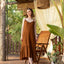Silvia Strappy Midi Dress - Brown