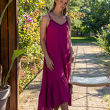 Silvia Strappy Midi Dress - Fuchsia