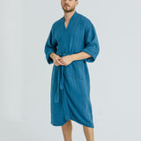 Lore Tencel Men's Everyday Robe - Oceanic Blue