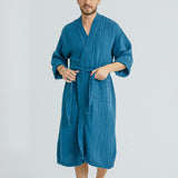 Lore Tencel Men's Everyday Robe - Oceanic Blue