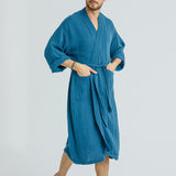 Lore Tencel Men's Everyday Robe - Oceanic Blue