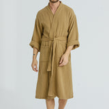 Cassia Men's Robes - Golden Beige