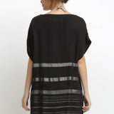 Shiny Bamboo Tunic - Black & Silver