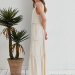 Jolie Tiered Muslin Maxi Dress - Ecru