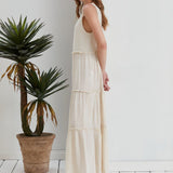 Jolie Tiered Muslin Maxi Dress - Ecru