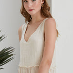 Jolie Tiered Muslin Maxi Dress - Ecru