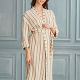 Sundial Linen Beach Robe - Grey Brown