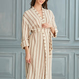 Sundial Linen Beach Robe - Grey Brown