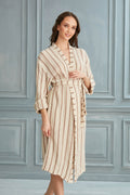 Sundial Linen Beach Robe - Grey Brown