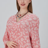 Essentials V-Neck Comfort Fit Cotton Maxi Dress - Pink