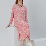 Essentials V-Neck Comfort Fit Cotton Maxi Dress - Pink