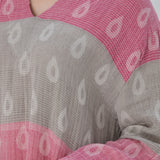 Essentials V-Neck Comfort Fit Cotton Maxi Dress - Pink Grey