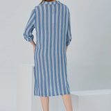 Essentials Buttoned Comfort Fit Maxi Dress - Blue