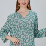 Essentials V-Neck Comfort Fit Cotton Maxi Dress - Emerald