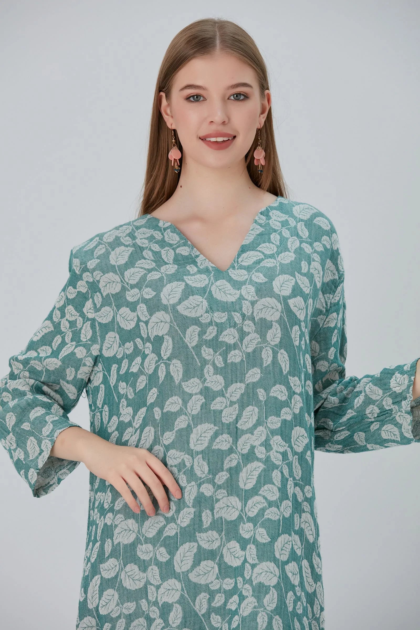 Essentials V-Neck Comfort Fit Cotton Maxi Dress - Emerald | Begonville Essentials V-Neck Comfort Fit Cotton Maxi Dress - Emerald | Begonville