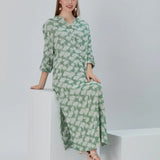 Essentials Buttoned Comfort Fit Maxi Dress - Emerald