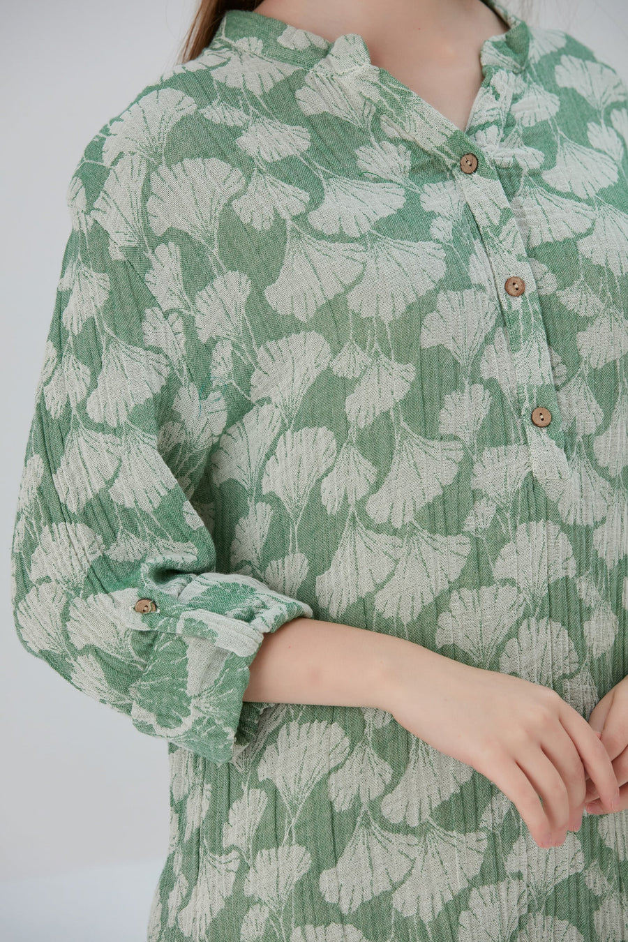 Essentials Buttoned Comfort Fit Maxi Dress - Emerald