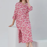 Essentials Buttoned Comfort Fit Maxi Dress - Fuchsia