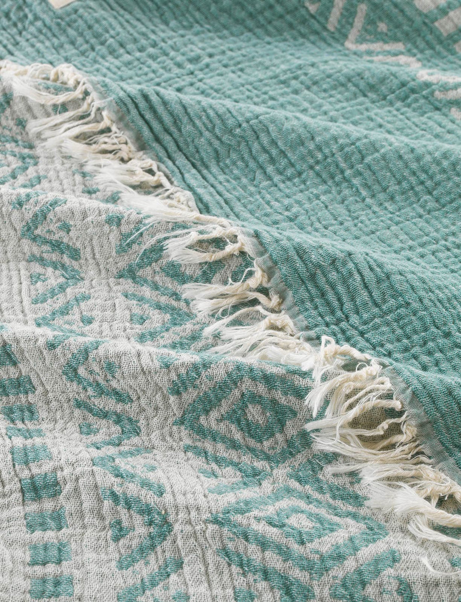 Lena Gauze Beach Towel - Mint
