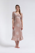 Melody Gauze Cotton Midi Dress - Beige