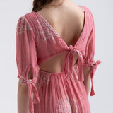 Melody Gauze Cotton Midi Dress - Pink