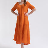 Isabella Midi Dress - Orange