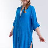 Caroline Shirt Dress - Blue