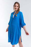 Caroline Shirt Dress - Blue